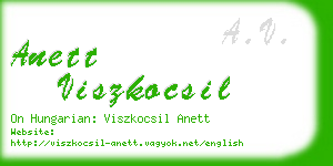 anett viszkocsil business card